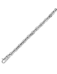 14K Solid White Gold Hip Hop Bullet Chain Bracelet 4.5mm (11/64 in.) - 8.5 in.