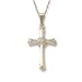 14k Yellow Gold Cross with Diamond-Accent, (0.375 ct), 18