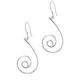 Sterling Silver Large Swirl Dangle Earrings