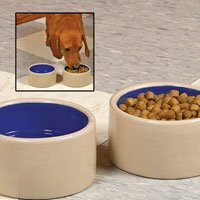 STONEWARE DOG DISH - 9.5 Inch