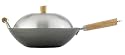 Helen Chen's Asian Kitchen Flat Bottom Carbon Steel 14-Inch Lidded Wok Set