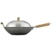 Helen Chen's Asian Kitchen 14-inch Carbon Steel Flat Bottom Lidded Wok Set