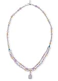Designer Style Multi-Gemstone Silver Glitz N Glam Necklace by Glitzs