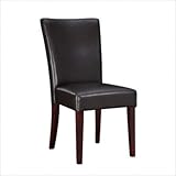 Powell Brown Bonded Leather Parsons Chair, 20-1/2-Inch Seat Height