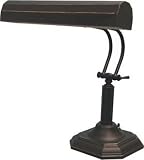 Lite Source LS-398D/BRZ Piano Lamp, Dark/Bronze Finish Glass