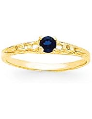 14k 3mm Sapphire Birthstone Baby Ring - Measures 3x15mm - JewelryWeb