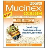 Mucinex Cough Mini Melts Expectorant and Cough Suppressant for Kids, 12 Granule Packets
