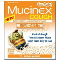 Mucinex Cough Mini Melts Expectorant and Cough Suppressant for Kids - 12 Granule Packets
