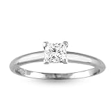 0.25 ct Princess Cut Diamond Solitaire Ring 14k Gold G-H VS