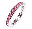 18k White Gold Natural Pink Sapphire Eternity Ring Size 6 Ct.tw 2.35