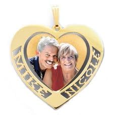 Customized 14K Gold Heart Pendant with 2 names
