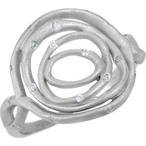 Genuine IceCarats Designer Jewelry Gift Sterling Silver .07 Ct Tw Diamond Ring. .07 Ct Tw Diamond Ring In Sterling Silver Size 5