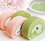 「終了間近【春限定・桜ロールケーキ＆抹茶ロールケーキ２本セット】春だけお花見スイーツ♪　桜ベースにほんのり塩味♪　南山園無菌抹茶パウダー使用抹茶ロール【母の日ギフト】」の画像