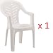 Resol Palma Garden Chair - White - Patio Outdoor Plastic Furniture (Single)