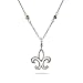Stencil CZ Fleur de Lis Pendant on Pearls by the