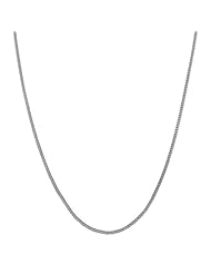 14 Karat White Gold 0.8-mm Baby Curb Link Chain (18 Inch)