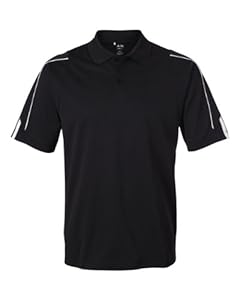 Adidas Golf Men's ClimaLite 3-Stripes Cuff Polo Sport Shirt. A76 - Medium - Black / White