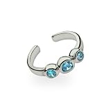 Eve's Addiction Blue Topaz Cubic Zirconia Sterling Silver Toe Ring