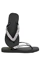 Havaianas by Lori Jack "Top" Swarovski Crystal Flip Flops (39/40, Black/Iridescent Clear)