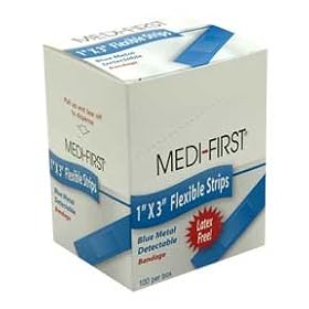 Medique Blue Metal Detectable Woven Bandages 1x3 100 box by Medique Products