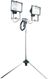 Teleskopstrahler 2x500W schwarz/alu ROOS-TL1000A