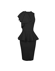 Cotton Peplum  Cocktail Bodycon Dress/Party Dress  With Ruffles