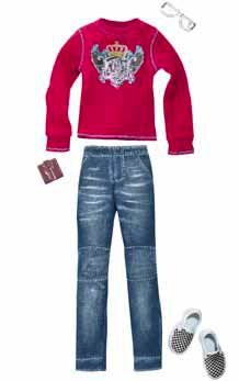 Barbie Fashion Clothes for Ken: Cutie Maroon Sweater & Jeans