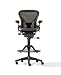 Aeron Chair Work Stool - Highly Adjustable Graphite Frame with Lumbar Pad by Herman Miller