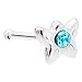 Sterling Silver Aqua Gem Butterfly Nose Bone