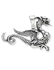 Sterling Silver Antiqued Dragon Charm