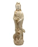 Ivory Finish Ceramic Guan Yin Statue