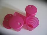 Tupperware Set of Four Pink 11-oz Tumblers with Straw Seals