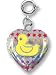 Yellow Rubber Ducky & Stars Heart Locket Charm ~ It OPENS