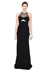 Illusion Cutout Polyamide/Silk Evening Dress 
