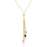 14K Gold Colored Stone Necklace 18