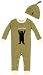 Hatley Black Bears On Natural Coverall And Hat