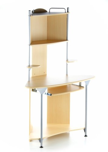 HJH Office/Buerostuhl24 673898 Computertisch Ecktisch Corner Pro, alu / Ahorn Preisvergleich