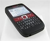 BLACK Soft Rubber Silicone Skin Cover Case for Nokia E63 w/ Free Screen Pro ....