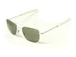 American Optical AO Original Pilot Aviator Sunglasses 55 mm Matte Chrome Bayonet True Color Gray Glass Lenses 30187