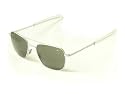American Optical AO Original Pilot Aviator Sunglasses 52 mm Matte Chrome Bayonet True Color 30060