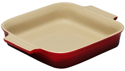 Le Creuset Stoneware 1-1/2-Quart 9-Inch Square Baking Dish, Cherry Red