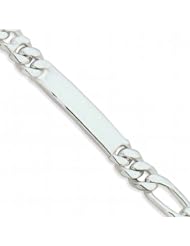 MMA Silver - 9 inch 300 Figaro ID Bracelet