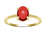 10k Yellow Gold Oval Cabochon Garnet Ring