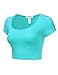 J.TOMSON Women's Short Sleeve Scoop Neck Crop Top