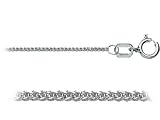 14k White Gold 1.55mm Square Wheat Chain Necklace, 18