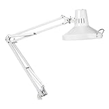 Daylight Incandescent & Fluorescent Combo Task Lamp with Clamp, White