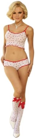Womens Sexy Lingerie Nightwear Underwear Heart Print Cami Top Mini Dress