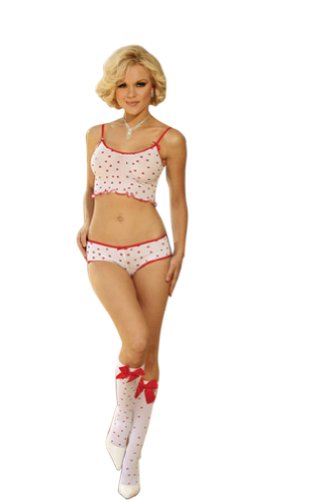 Womens Sexy Lingerie Nightwear Underwear Heart Print Cami Top Mini Dress