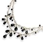 Black Crystal White Pearl Child Necklace - 15 Inch - Lobster Claw - JewelryWeb