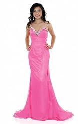 Beaded Crystals Lace Applique Crystal Chiffon/Taffeta/Tulle Evening Dress 